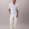 Tricou polo din bumbac neted cu textură waffle Tricou polo din bumbac neted cu textură waffle