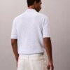 Tricou polo din bumbac neted cu textură waffle Tricou polo din bumbac neted cu textură waffle