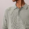Tricou polo din bumbac neted cu textură waffle Tricou polo din bumbac neted cu textură waffle