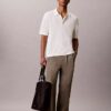 Tricou polo din bumbac neted cu textură waffle Tricou polo din bumbac neted cu textură waffle