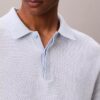 Tricou polo din bumbac neted cu textură waffle Tricou polo din bumbac neted cu textură waffle