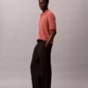 Tricou polo din bumbac neted cu textură waffle Tricou polo din bumbac neted cu textură waffle