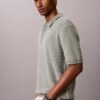 Tricou polo din bumbac neted cu textură waffle Tricou polo din bumbac neted cu textură waffle
