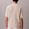 Tricou polo din bumbac neted cu textură waffle Tricou polo din bumbac neted cu textură waffle