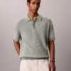 Tricou polo din bumbac neted cu textură waffle Tricou polo din bumbac neted cu textură waffle