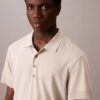 Tricou polo din tricot fin din amestec de lyocell