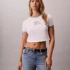 Tricou scurt cu guler rotund și imprimeu grafic cu logo