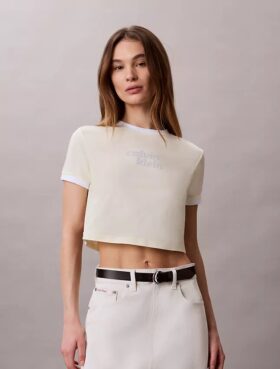 Tricou scurt cu guler rotund și imprimeu grafic cu logo