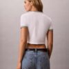 Tricou scurt cu guler rotund și imprimeu grafic cu logo