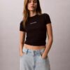 Tricou scurt cu logo și nervuri conturate