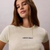 Tricou scurt cu logo și nervuri conturate