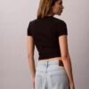 Tricou scurt cu logo și nervuri conturate