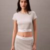 Tricou scurt din bumbac elastic cu nervuri