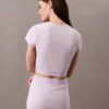 Tricou scurt din bumbac elastic cu nervuri