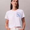Tricou scurt, drept, cu logo script Tricou scurt, drept, cu logo script