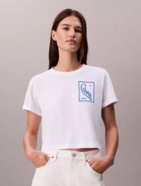 Tricou scurt, drept, cu logo script