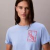 Tricou scurt, drept, cu logo script Tricou scurt, drept, cu logo script