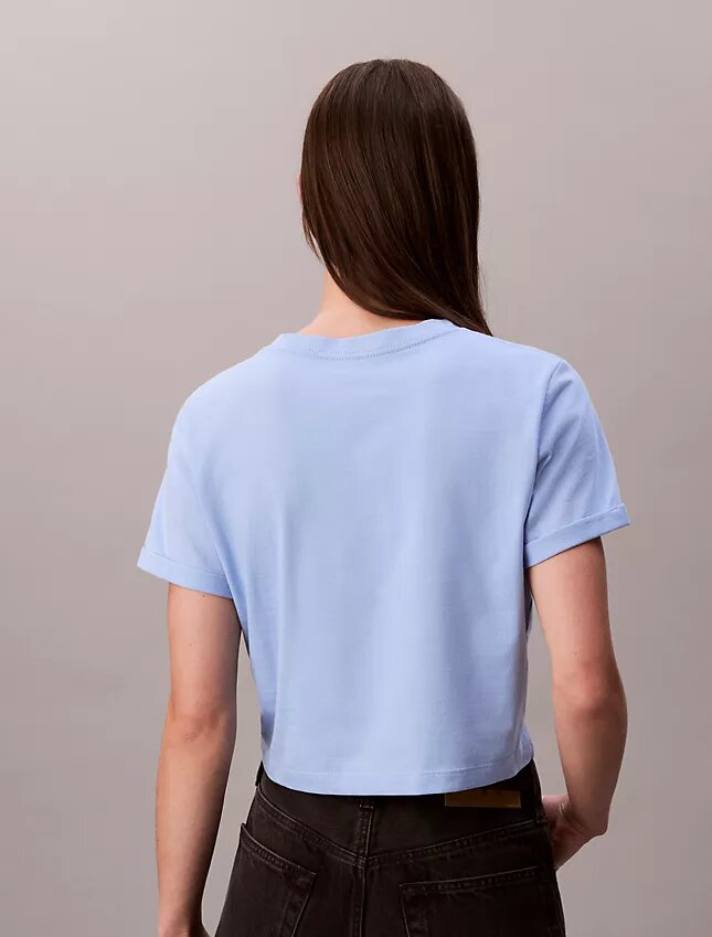 Tricou scurt, drept, cu logo script Tricou scurt, drept, cu logo script