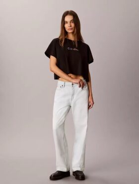 Tricou scurt, larg, din bumbac Cotton Stretch, cu imprimeu Pride