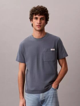 Tricou simplu cu buzunar din bumbac jersey