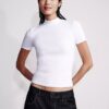 Tricou slim cu guler rotund decupat