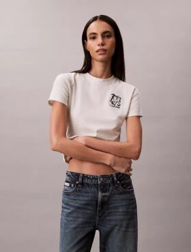 Tricou slim cu imprimeu floral