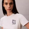 Tricou slim cu imprimeu floral Tricou slim cu imprimeu floral
