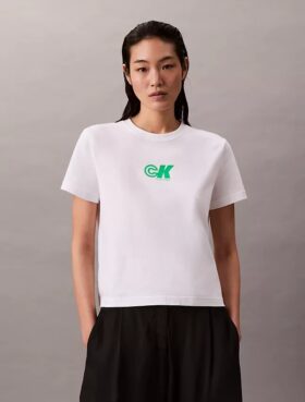 Tricou slim cu imprimeu Monogram