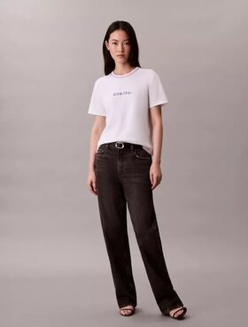 Tricou slim cu logo brodat