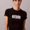 Tricou slim cu logo contrastant
