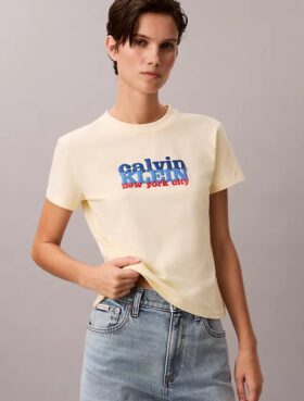 Tricou slim cu logo contrastant