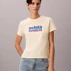 Tricou slim cu logo contrastant