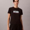 Tricou slim cu logo contrastant