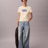 Tricou slim cu logo contrastant