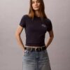 Tricou slim cu logo curbat