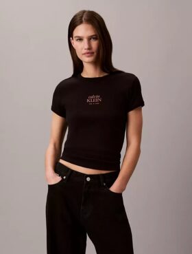 Tricou slim cu logo grafic