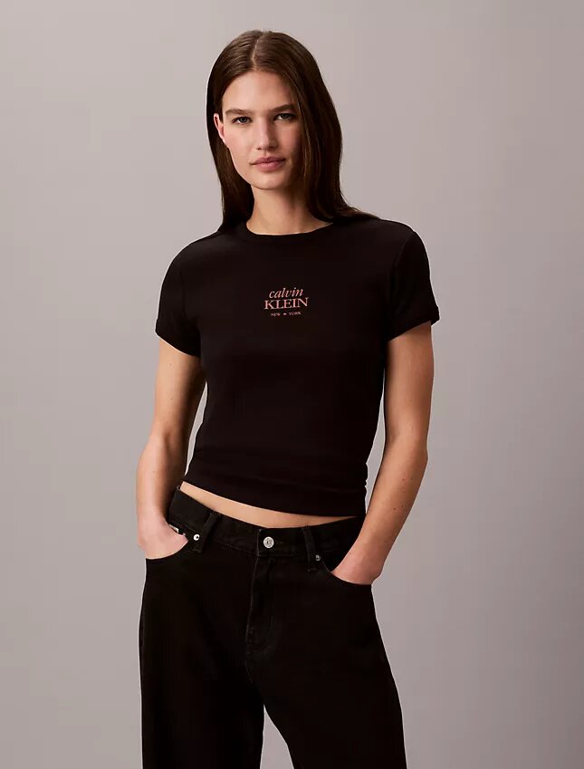 Tricou slim cu logo grafic Tricou slim cu logo grafic