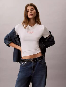 Tricou slim cu logo grafic