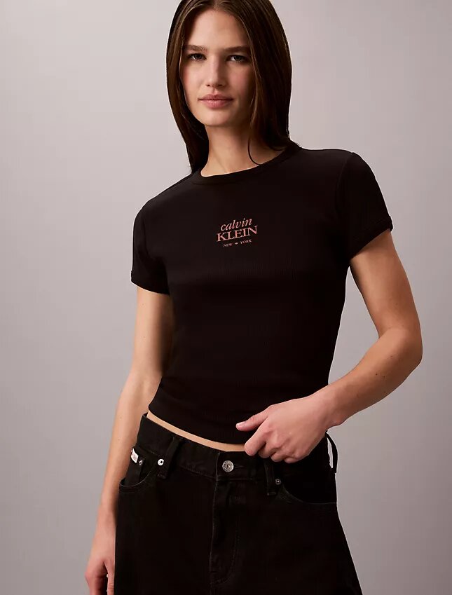 Tricou slim cu logo grafic Tricou slim cu logo grafic