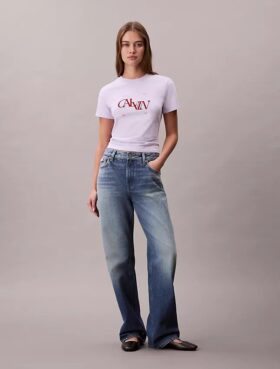 Tricou slim cu logo grafic divizat