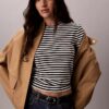 Tricou slim cu logo grafic și nervuri Tricou slim cu logo grafic și nervuri