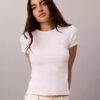Tricou slim cu logo grafic și nervuri Tricou slim cu logo grafic și nervuri