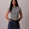 Tricou slim cu logo grafic și nervuri Tricou slim cu logo grafic și nervuri
