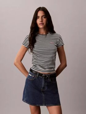 Tricou slim cu logo grafic și nervuri