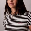 Tricou slim cu logo grafic și nervuri Tricou slim cu logo grafic și nervuri