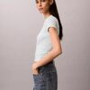 Tricou slim cu logo grafic și nervuri Tricou slim cu logo grafic și nervuri