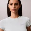 Tricou slim cu logo grafic și nervuri Tricou slim cu logo grafic și nervuri