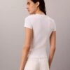 Tricou slim cu logo grafic și nervuri Tricou slim cu logo grafic și nervuri