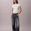 Tricou slim cu logo grafic și nervuri Tricou slim cu logo grafic și nervuri