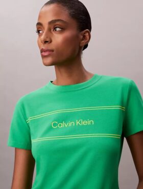 Tricou slim cu logo grafic în dungi